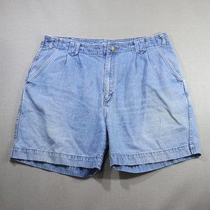 Vtg Pleated High Rise Denim Shorts Size 38 Van Heusen 417  Faded Blue Jean Mens